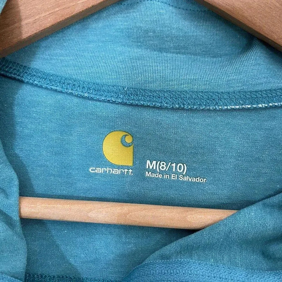 Carhartt Force Blue Workout Thin 1/4 Zip Up Jacket Pullover Size Médium - Picture 2 of 3